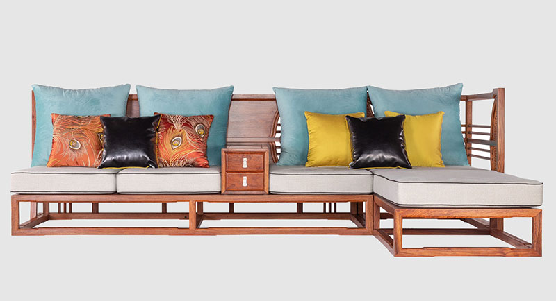路南中式家居装修实木沙发组合家具效果图